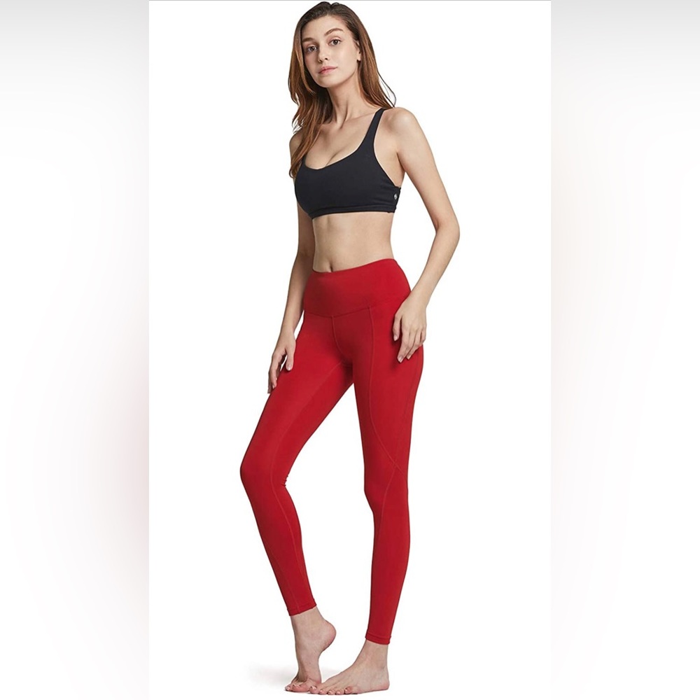 ATHLIO  High Waist Yoga Pants with Pockets, Tummy Control Workout Leggings,